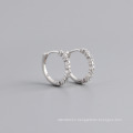 Fashion Women Jewelry S925 Sterling Silver Big Circle Wave Shape Hoop Earrings